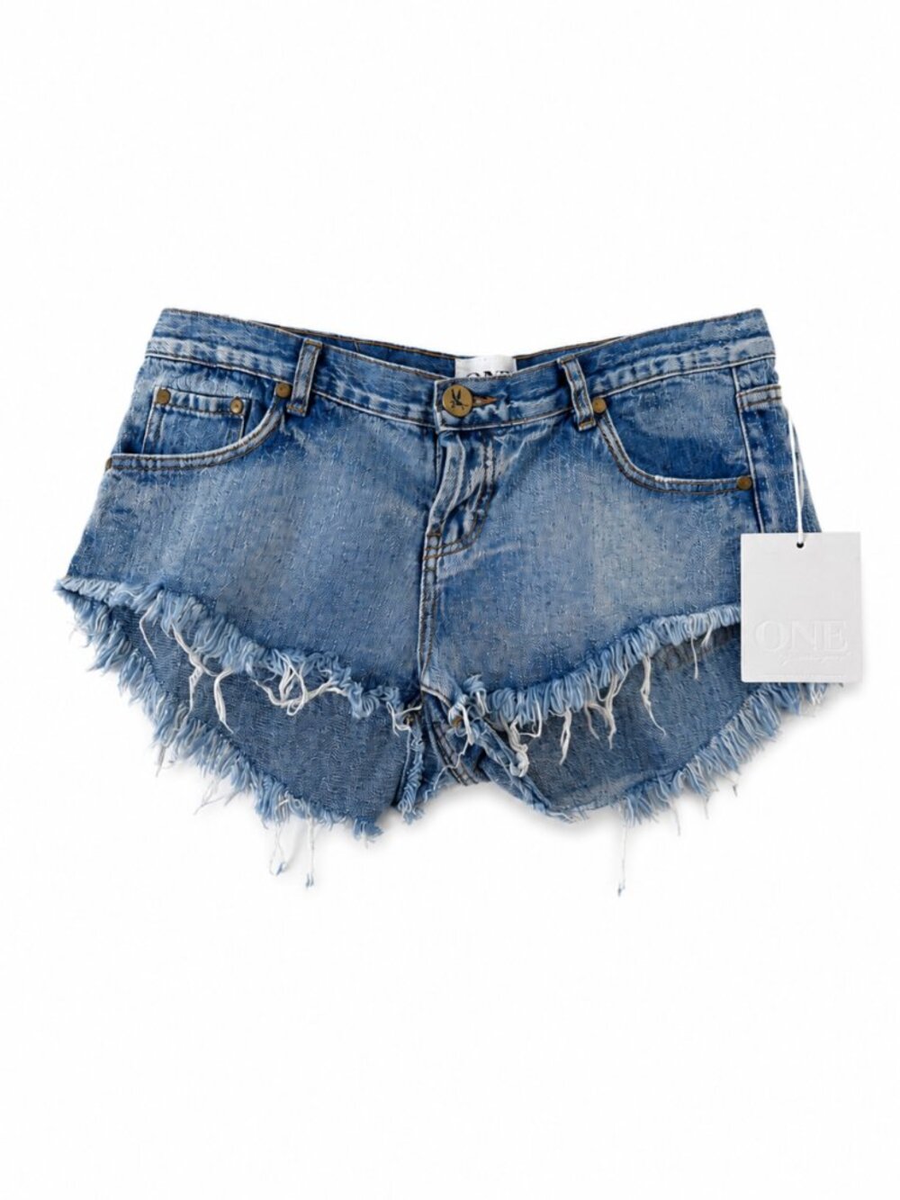NWT One Teaspoon Cobain Bonitas Distressed Denim Shorts Size 32